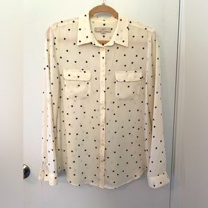 LOFT sheer button down blouse. Sz M